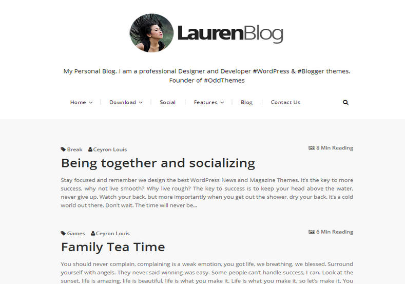 Lauren Blog Blogger Template is perfect template for writers and it is very simple theme to use