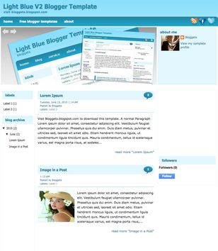 Light Blue V2 Blogger Template 2014 Free Download