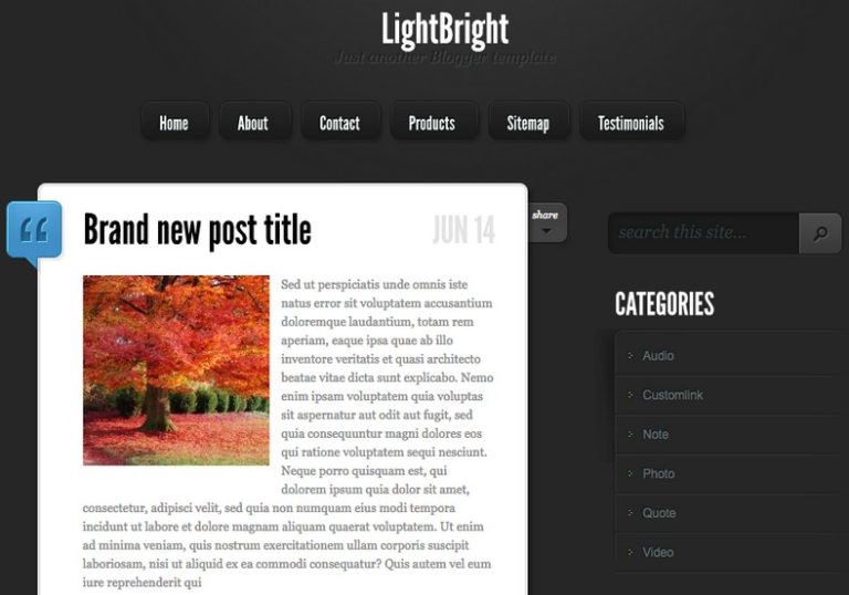LightBright Blogger Template 2014 Free Download LightBright Blogger Template 2014 Free Download