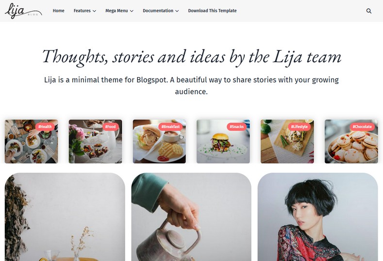 Lija Blogger Template is a refined and minimalist theme designed for personal bloggers and content creators who value simplicity and elegance.