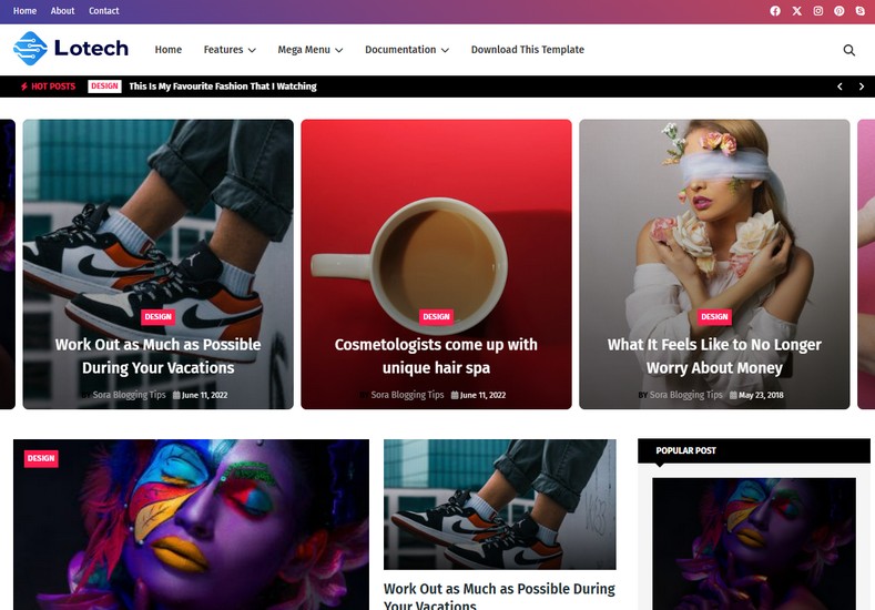 LoTech Blogger Template is a sleek, tech-focused blogspot theme tailored for gadget reviews, tech news, and digital showcases.