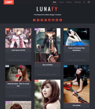Lunafy Dark Blogger Templates