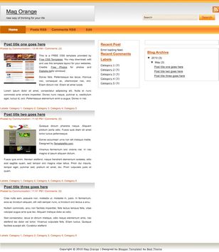 Mag Orange Blogger Template 2014 Free Download