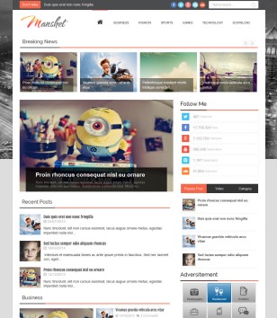 Manshet Magazine Blogger Template 2014 Free Blogger Templates