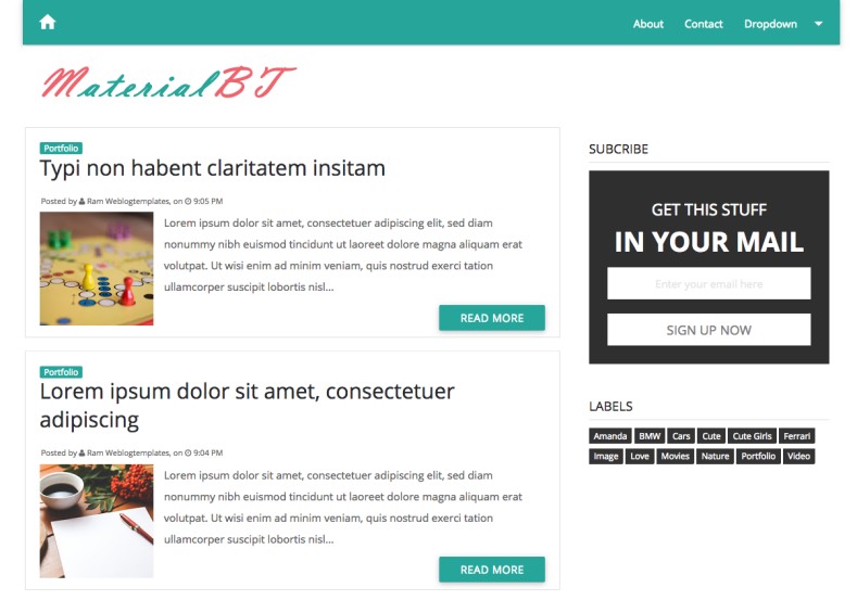 Material Design Blogger Template. Blogspot templates free 2015