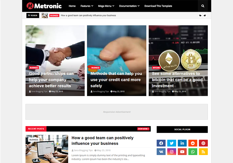 Metronic Blogger Template is an responsive blogspot theme with all the latest and unique features with SEO friendly coding structure.