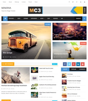 Minima Colored 3 Mag Blogger Templates