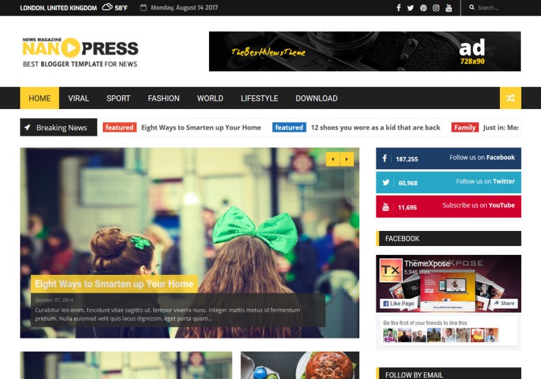 nanopress-slider-blogger-template. Blogger template has multiple layout for getting chance to customize broadly. Yellow colored theme for blogger and blogspot usesr. nanopress-slider-blogger-template.