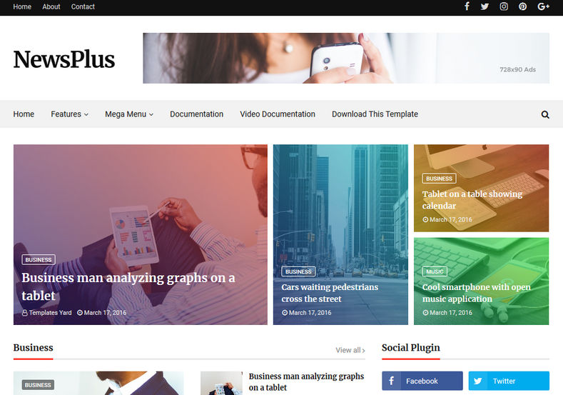 NewsPlus Blogger Template is an news based responsive blogspot theme which is perfect suitable for magazine lovers, news blog, fashion blog and niche blog