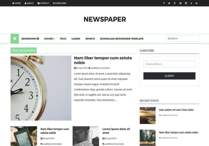 Newspaper Responsive Blogger Template 2014 Free Blogger Templates