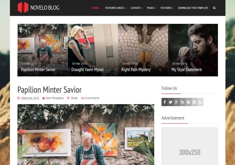 Novelo Blog Blogger Template. Blogger template designed by sora templates for blogger user. This template has ads ready and responsive features. Novelo Blog Blogger Template.