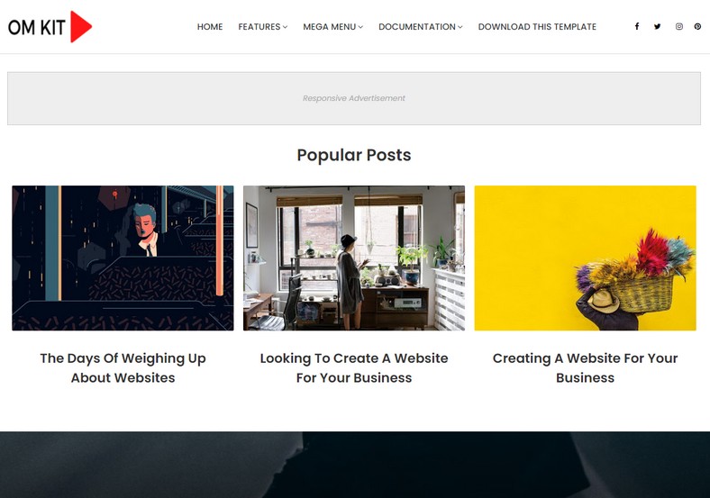 OmKit Blogger Template is a highly responsive theme and good for those who wants to create any type of review site or business magazine/ new agencies.