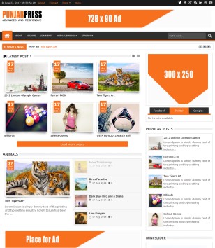 Punjab Press v4 Responsive Blogger Templates