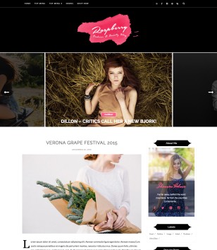 Raspberry Dark Blogger Templates