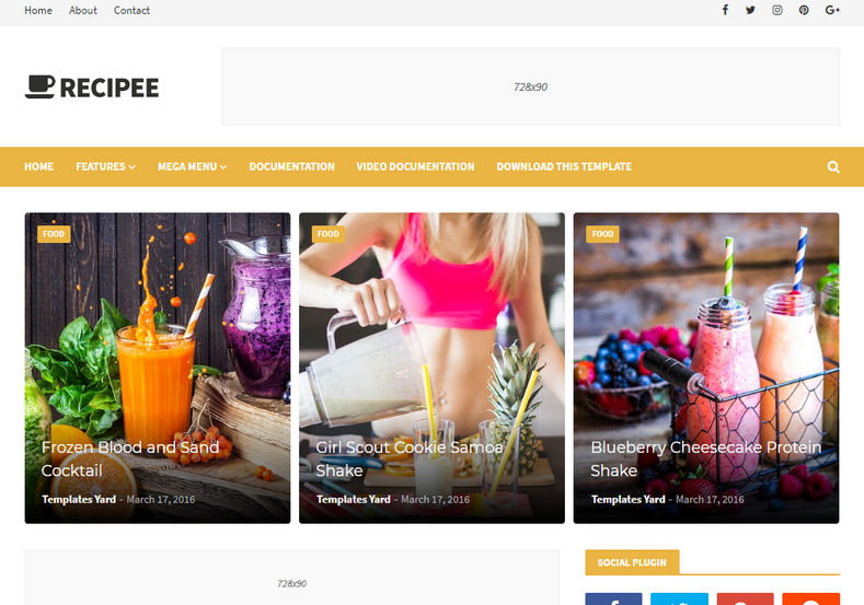 Recipee Blogger Template is a minimalist and responsive elegant fast loading recipe blogger theme that is ideal for food bloggers, lovers and critics