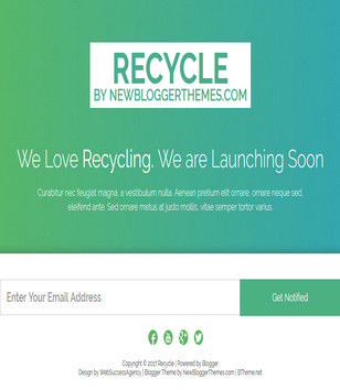 Recycle Cooming soon Blogger Templates