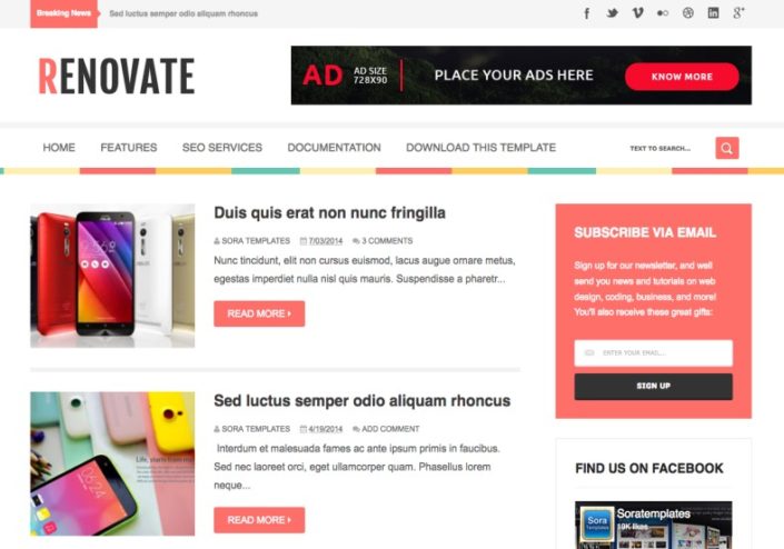 Renovate Tech Blogger Template • Blogspot Templates 2025