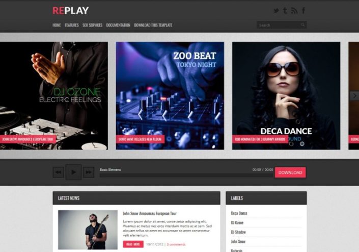 Replay Blogger Template 2014 Free Download