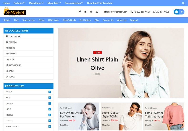 S Market Blogger Template is a sleek and modern eCommerce Blogger theme designed for online stores. It features a fast, SEO-friendly, and fully responsive design, ensuring a smooth shopping experience.