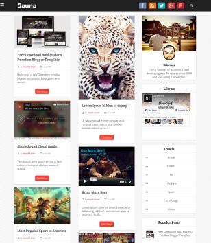 Sauna Grid Responsive Blogger Templates