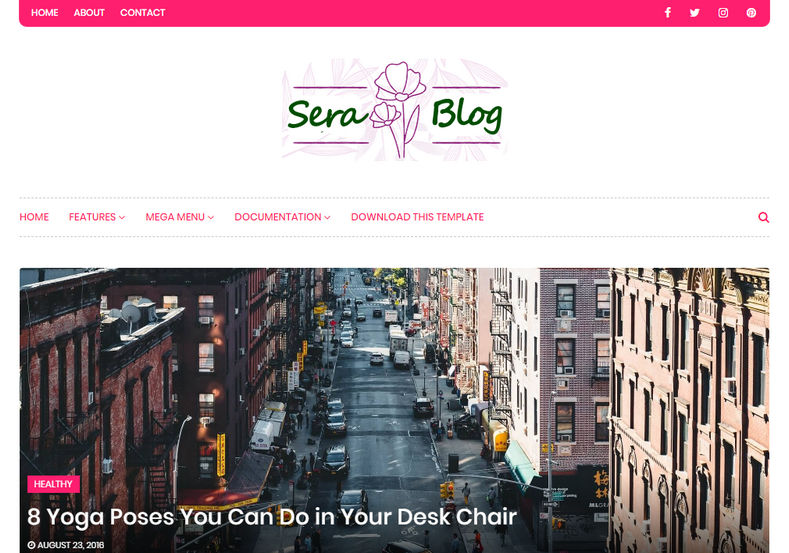 Sera Blog Blogger Template is a minimal looking blogging blogspottheme with elegant and attractive appearance.
