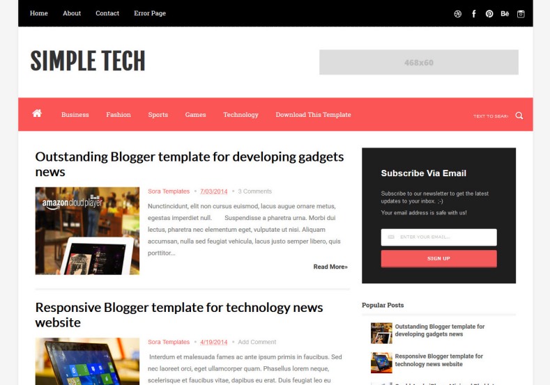 Simple Tech Blogger Template