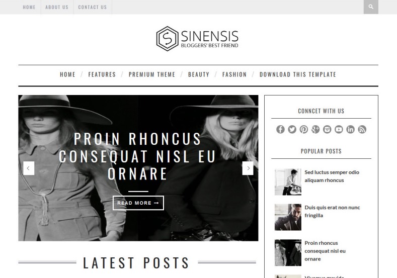 Sinensis Blogger Template is a clean and simple looking minimal theme with elegant look and latest SEO coding style