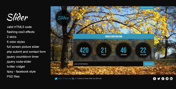 Slider - HTML5 under construction website template