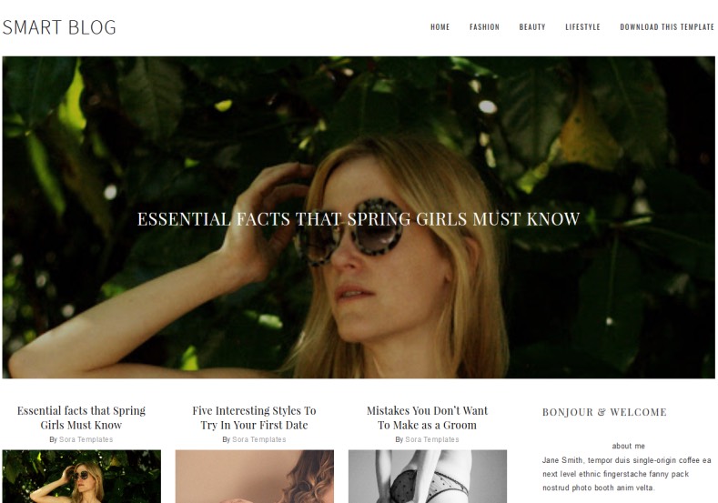 Smart Blog Blogger Template is a clean and elegantly designed blogspot theme with minimal layout and fast loading speed