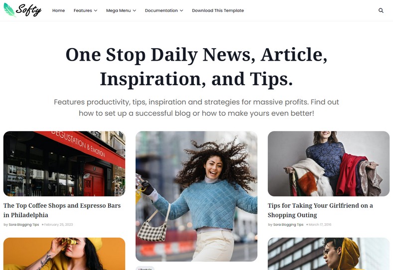 Softy Blogger Template is a clean, modern, and visually appealing advanced blogspot theme designed specifically for travel and fashion bloggers.