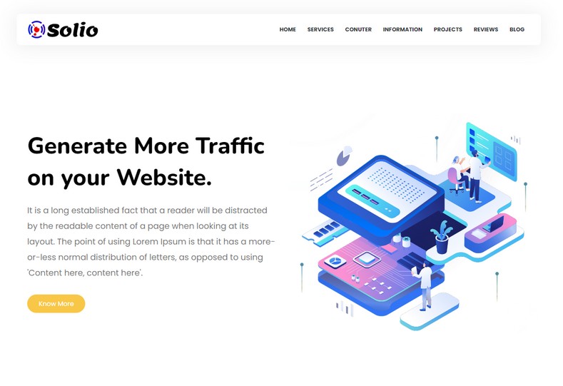 Solio Blogger Template is a modern fast-loading one-page blogger theme designed and crafted for Agencies, Photography, and Personal websites