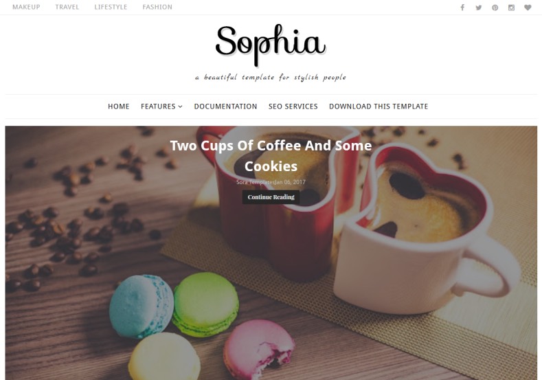 Sophia Blogger Template. Personal girls and feminism blogger templates 2017 for writing and publishing online magazine with blogger blogspot blog. Sophia Blogger Template download free.