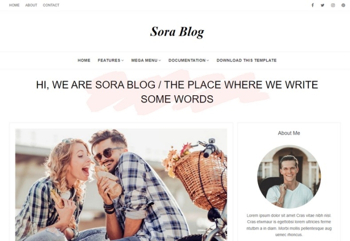 Sora Blog Responsive Blogger Template 2023 Free Blogger Templates