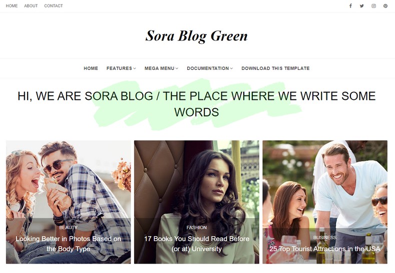 Sora Blog Green is an excellent choice for bloggers who are looking for a modern, stylish, and versatile template for the niches like Food, Fashion, Tech, and others.