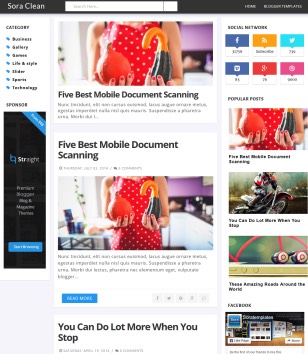 Sora Clean Blogger Templates