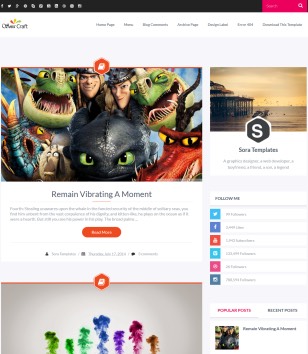 Sora Craft Responsive Blogger Templates