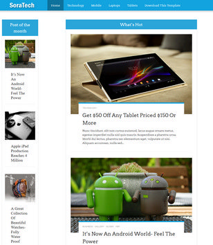 Sora Tech Responsive Blogger Template 2014 Free Blogger Templates