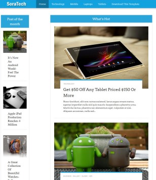 Sora Tech Responsive Blogger Templates