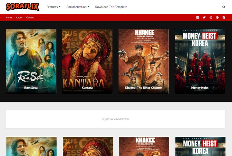 SoraFlix Blogger Template is an amazing and unique theme created for the niches like Movies and App downloading. In this, there are many features like sliders and hot posts where you can display your content in a well-sorted manner.