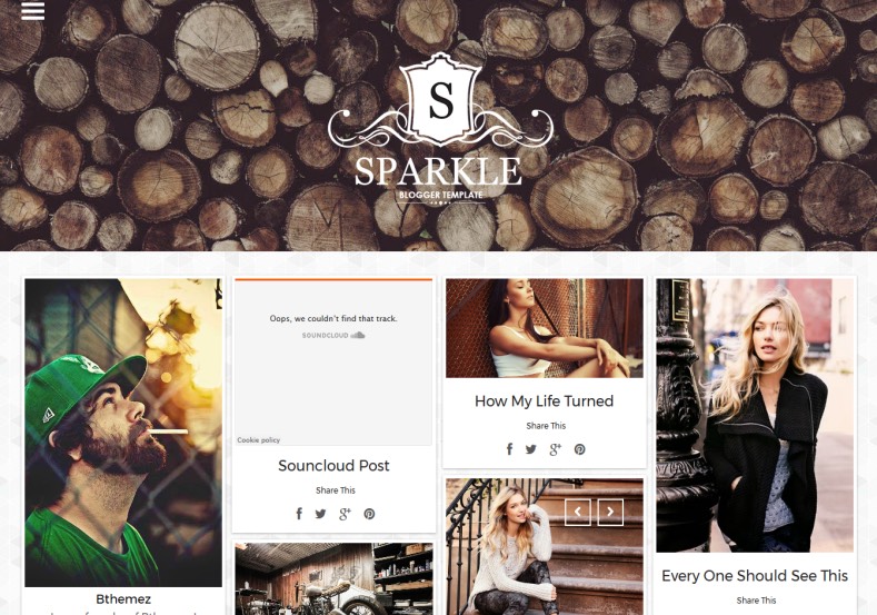 Sparkle Grid Responsive Blogger Template