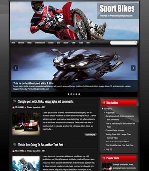 Sport Bikes Blogger Template 2014 Free Download