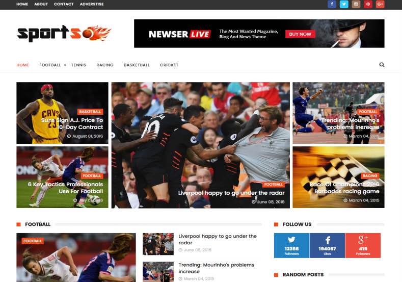 Sports Mag Blogger Template which is specially designed for sports and magazine about sports blogs. Download latest Sports Mag Blogger Template 2017 for your blog
