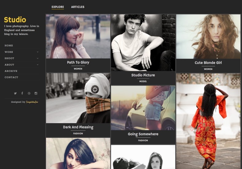 Studio Photography Blogger Template - Premium Template