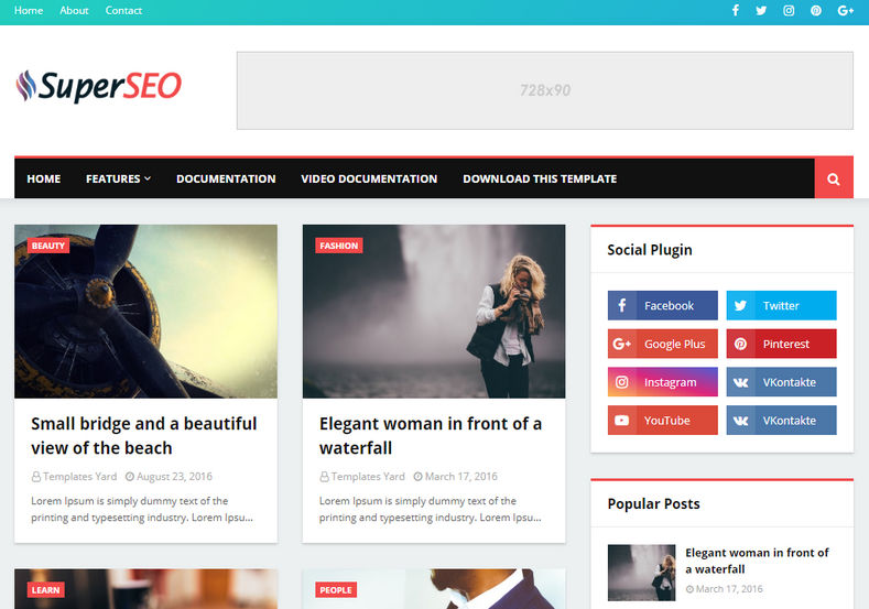 Super Seo Optimised Blogger Template