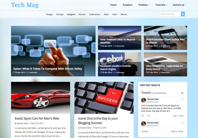 Tech Mag Blogger Template. Best blogger template for tech and gadget blogs. Download latest new templates Tech Mag Blogger Template.