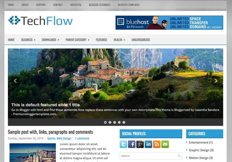 TechFlow 3 Columns Blogger Template. Blogger Themes. Free Blogspot templates for your blogger blog. Best suitable for news blog templates. Best Ads ready blogspot templates help for add adsense ad code and easily showing adsence ads in your blog. Adapted from WordPress templates are converted from WordPress themes. It is help for take your rich. Blogger magazine template specially designed for magazine blogs. The writers can utilize this themes for take blog attractive to users. Elegant themes are more used themes in most of the blogs. Use minimalist blog templates for rich look for your blog. Free premium blogger themes means, themes authors release two types of themes. One is premium another one is free. Premium templates given for cost but free themes given for no cost. You no need pay From California, USA. $10 USD, or $20 USD and more. But premium buyers get more facilities from authors But free buyers. If you run game or other animation oriented blogs, and you can try with Anime blog templates. Today the world is fashion world. So girls involve to the criteria for make their life fashionable. So we provide fashion blogger themes for make your fashionable. News is most important concept of the world. Download news blogger templates for publishing online news. You can make your blog as online shopping store. Get Online shopping store blogger template to sell your product. Navigation is most important to users find correct place. Download drop down menu, page navigation menu, breadcrumb navigation menu and vertical dropdown menu blogspot themes for free. Google Guide to blogging tips and tricks for bloggers. Google bloggers can get blogspot trick and tips for bloggers. Blog templates portfolio professional blogspot themes, You can store your life moments with your blogs with personal pages templates. Video and movie blogs owners get amazing movie blog themes for their blogs. Business templates download. We publish blogger themes for photographers. Photographers easily share photos via photography blog themes. St valentine Christmas Halloween templates. Download Slideshow slider templates for free. Under construction coming soon custom blogspot template. Best beautiful high quality Custom layouts Blog templates from templateism, SoraTemplates, templatetrackers, simple, cute free premium professional unique designs blog themes blogspot themes. Seo ready portfolio anime fashion movie movies health custom layouts best download blogspot themes simple cute free premium professional unique designs xml html code html5.