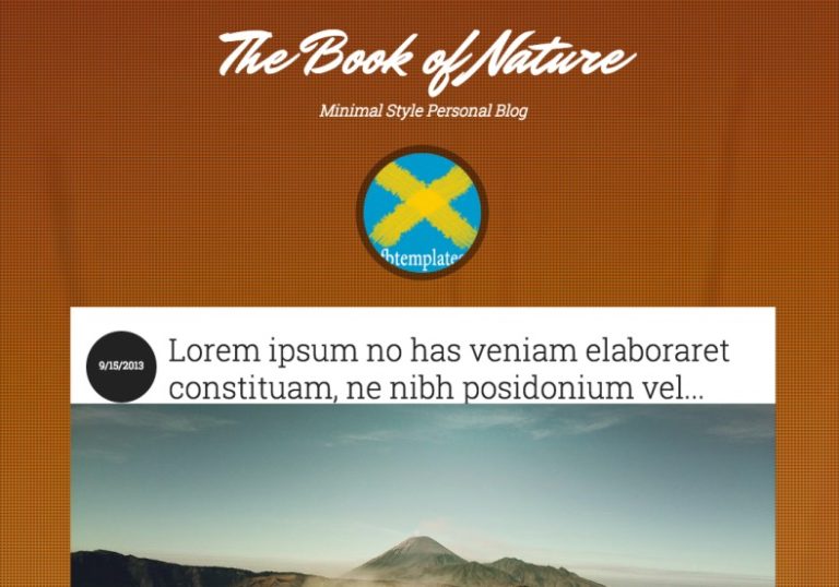 The Book Of Nature Blogger Template - Premium Templates