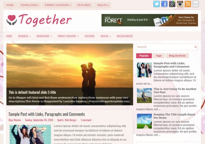 Together Blogger Template • Blogspot Templates 2025