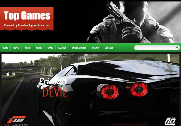 Top Games Responsive Blogger Template 2014 Free Download