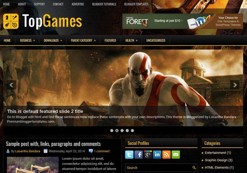 TopGames Anime Blogger Template. Blogger Themes. Free Blogspot templates for your blogger blog. Best suitable for news blog templates. Ads ready blogspot templates help for add adsense ad code and easily showing adsence ads in your blog. Adapted from WordPress templates are converted from WordPress themes. It is help for take your rich. Blogger magazine template specially designed for magazine blogs. The writers can utilize this themes for take blog attractive to users. Elegant themes are more used themes in most of the blogs. Use minimalist blog templates for rich look for your blog. Free premium blogger themes means, themes authors release two types of themes. One is premium another one is free. Premium templates given for cost but free themes given for no cost. You no need pay From California, USA. $10 USD, or $20 USD and more. But premium buyers get more facilities from authors But free buyers. If you run game or other animation oriented blogs, and you can try with Anime blog templates. Today the world is fashion world. So girls involve to the criteria for make their life fashionable. So we provide fashion blogger themes for make your fashionable. News is most important concept of the world. Download news blogger templates for publishing online news. You can make your blog as online shopping store. Get Online shopping store blogger template to sell your product. Navigation is most important to users find correct place. Download drop down menu, page navigation menu, breadcrumb navigation menu and vertical dropdown menu blogspot themes for free. Google Guide to blogging tips and tricks for bloggers. Google bloggers can get blogspot trick and tips for bloggers. Blog templates portfolio professional blogspot themes, You can store your life moments with your blogs with personal pages templates. Video and movie blogs owners get amazing movie blog themes for their blogs. Business templates download. We publish blogger themes for photographers. Photographers easily share photos via photography blog themes. St valentine Christmas Halloween templates. Download Slideshow slider templates for free. Under construction coming soon custom blogspot template. Best beautiful high quality Custom layouts Blog templates from templateism, SoraTemplates, templatetrackers, simple, cute free premium professional unique designs blog themes blogspot themes. Seo ready portfolio anime fashion movie movies health custom layouts best download blogspot themes simple cute free premium professional unique designs xml html code html5.